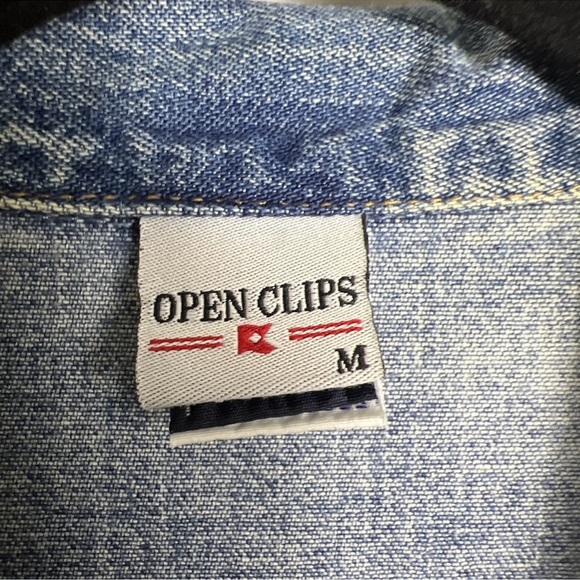 Vintage Open Clips Brazil Denim Jean Jacket Womens Medium Fitted Style Blue - Picture 7 of 12